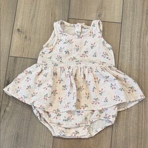 Quincy Mae Floral Diaper Cover Set - Cream and Pink